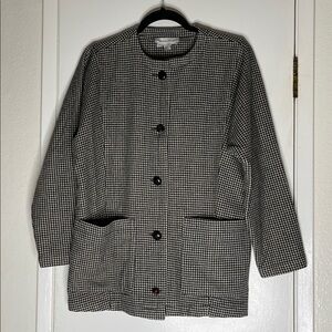 Evan Picone 100% Wool Black and White Blazer